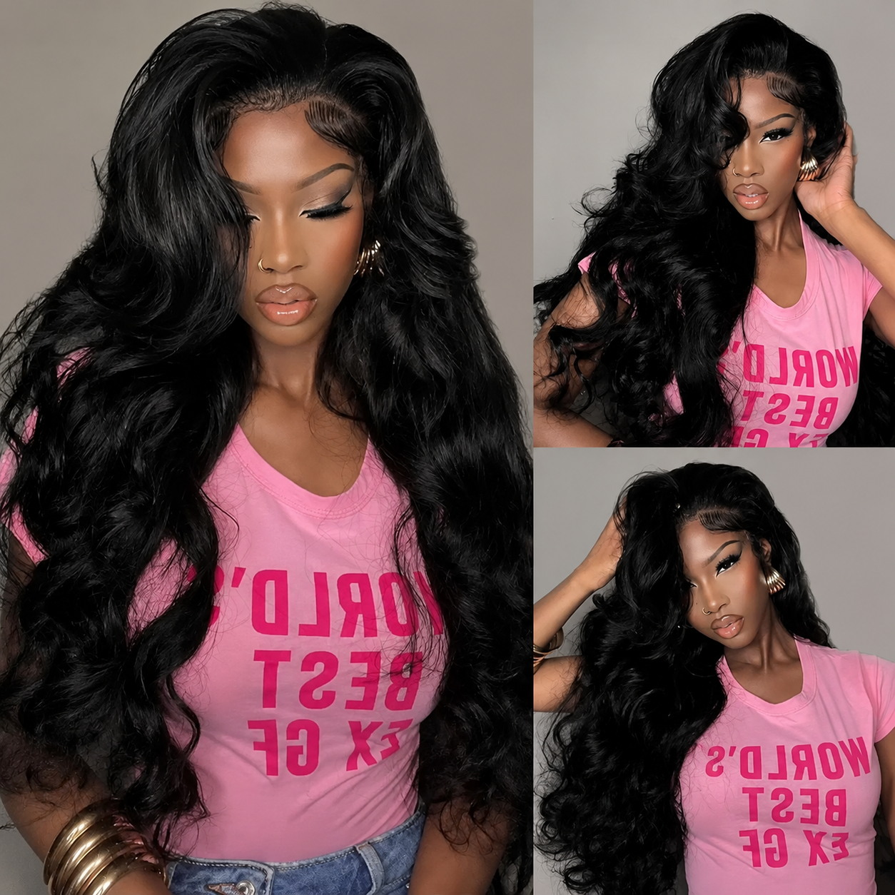Hd Lace Frontal Wig Human Hair Pre Plucked - 34 inç 13x4 HD Şeffaf Dantel