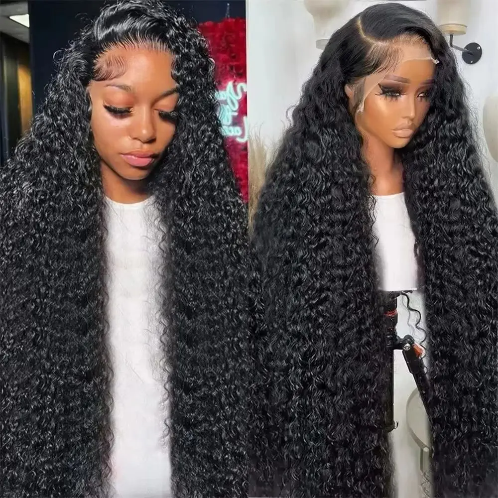 Human Hair Wigs - 200 Yoğunlukta, Doğal Renkte, Derin Dalgalı,