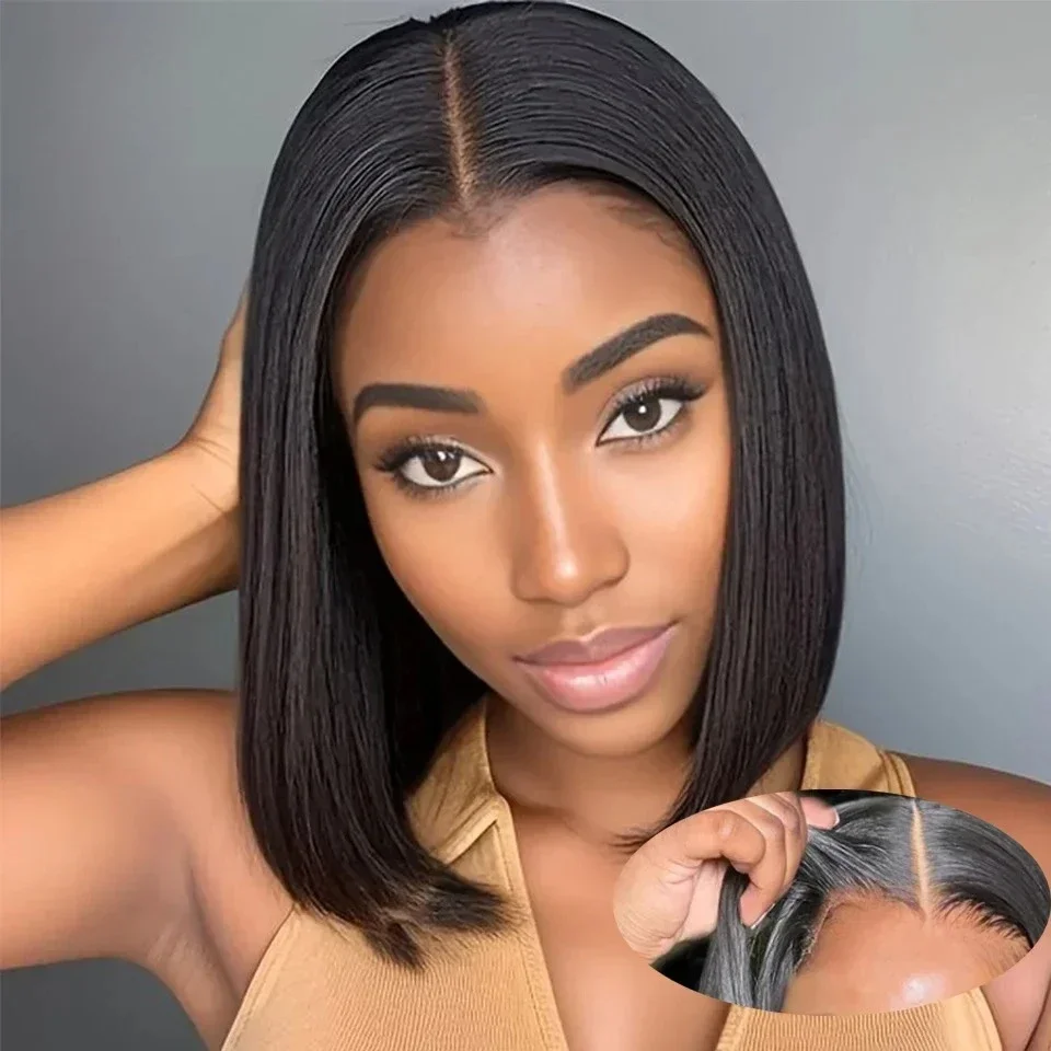 2026 YENİ Bob Peruk, Siyah Ten - Glueless Wear And Go Human Hair Wig incelemesi ve fiyatı
